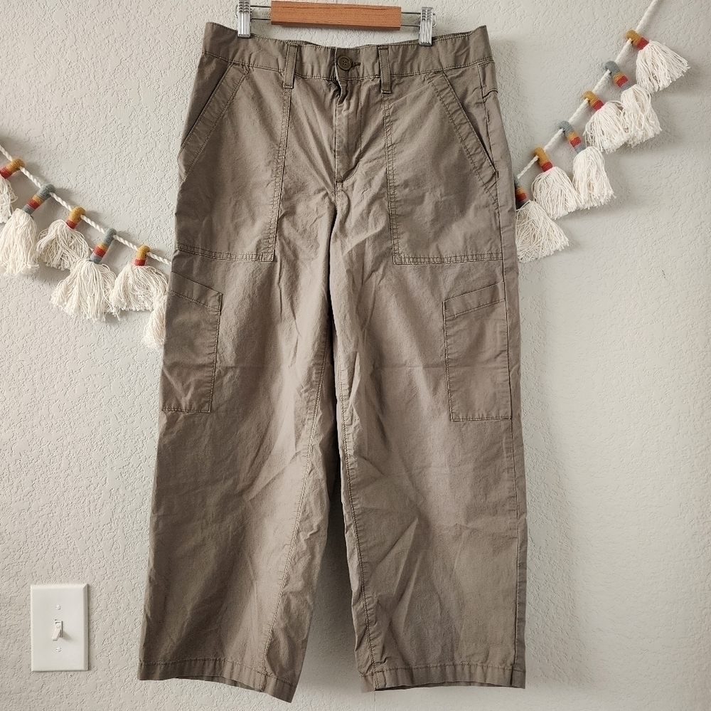 Agolde Diara Utility Cargo Wide Leg Pants Green Casual Chic Minimalist Grunge 28